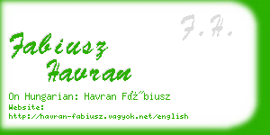 fabiusz havran business card